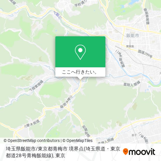 埼玉県飯能市 / 東京都青梅市 境界点(埼玉県道・東京都道28号青梅飯能線)地図