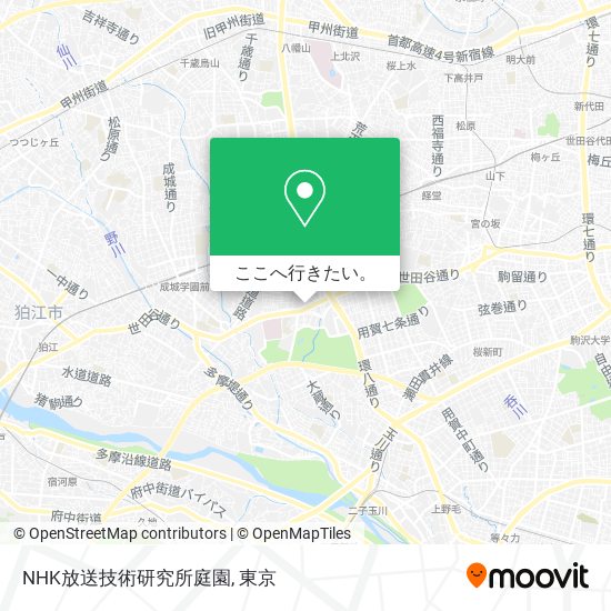 NHK放送技術研究所庭園地図