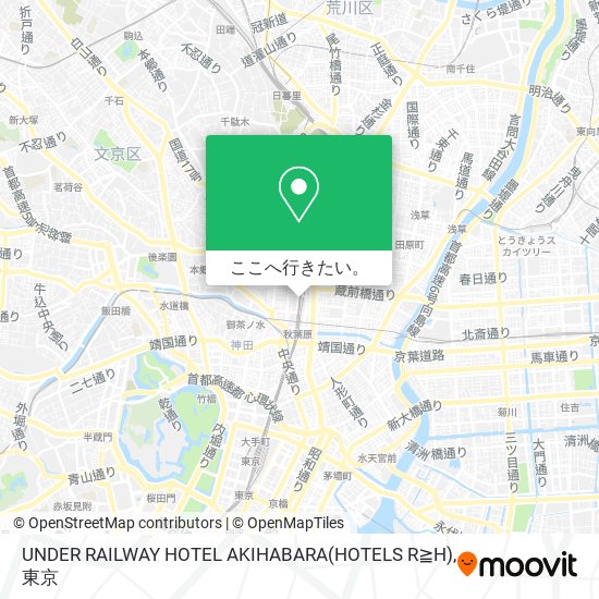 UNDER RAILWAY HOTEL AKIHABARA(HOTELS R≧H)地図