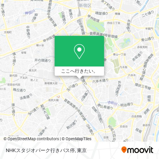 NHKスタジオパーク行きバス停地図