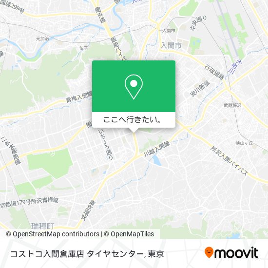 コストコ入間倉庫店 タイヤセンター地図
