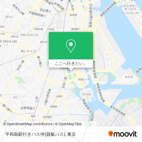 平和島駅行きバス停(競艇バス)地図