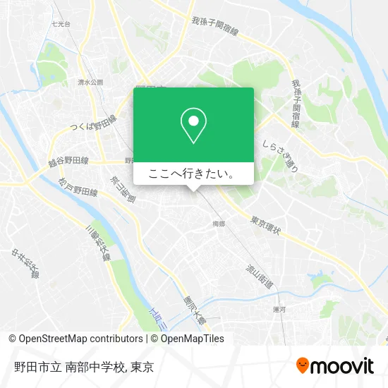 野田市立 南部中学校地図