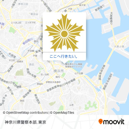 神奈川県警察本部地図