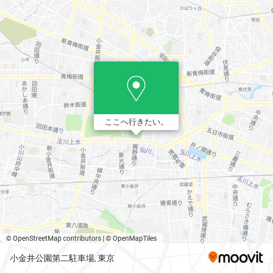 小金井公園第二駐車場地図