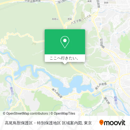 高尾鳥獣保護区・特別保護地区 区域案内図地図
