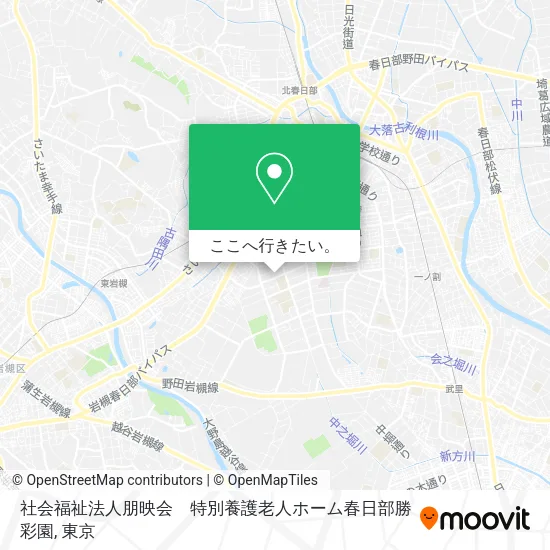社会福祉法人朋映会　特別養護老人ホーム春日部勝彩園地図