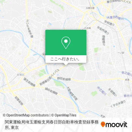 関東運輸局埼玉運輸支局春日部自動車検査登録事務所地図