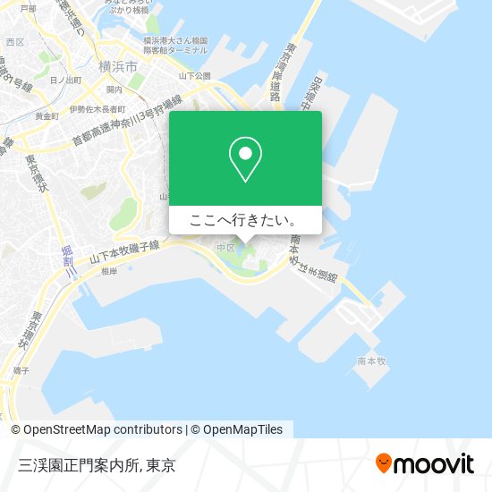 三渓園正門案内所地図