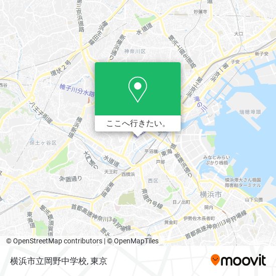 横浜市立岡野中学校地図