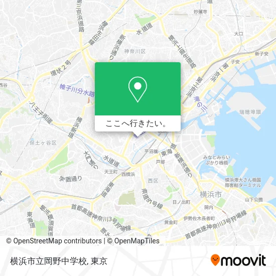 横浜市立岡野中学校地図