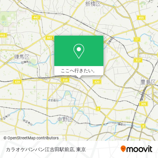 カラオケバンバン江古田駅前店地図
