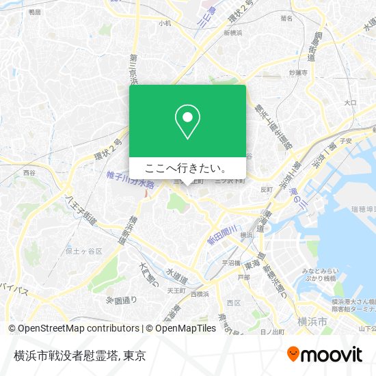 横浜市戦没者慰霊塔地図