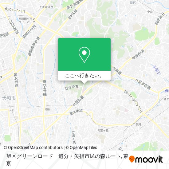 旭区グリーンロード　追分・矢指市民の森ルート地図