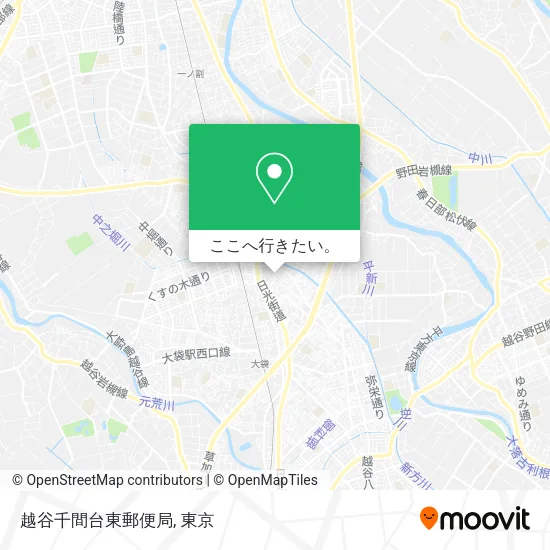 越谷千間台東郵便局地図
