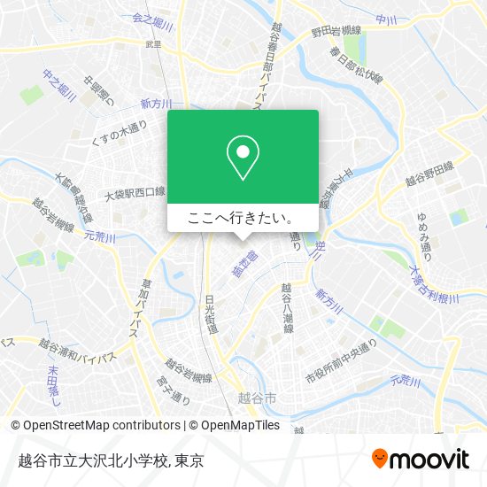 越谷市立大沢北小学校地図