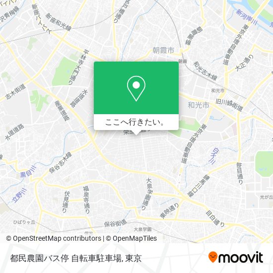 都民農園バス停 自転車駐車場地図
