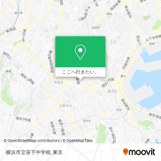 横浜市立笹下中学校地図