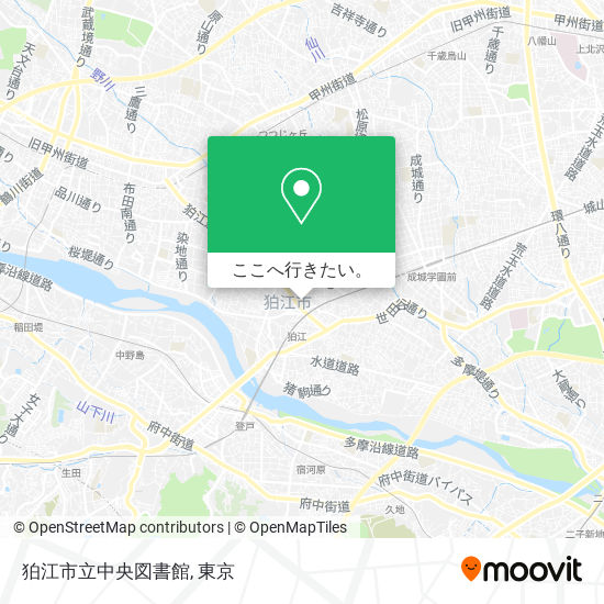 狛江市立中央図書館地図