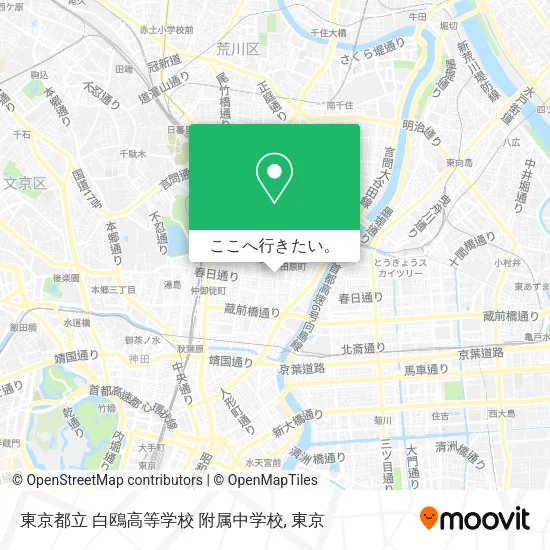 東京都立 白鴎高等学校 附属中学校地図