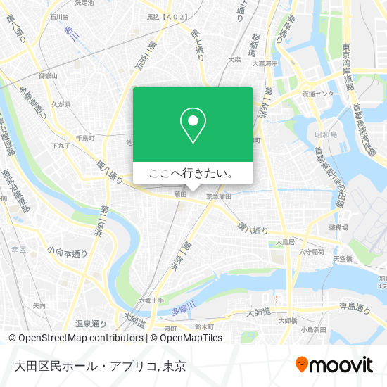 大田区民ホール・アプリコ地図