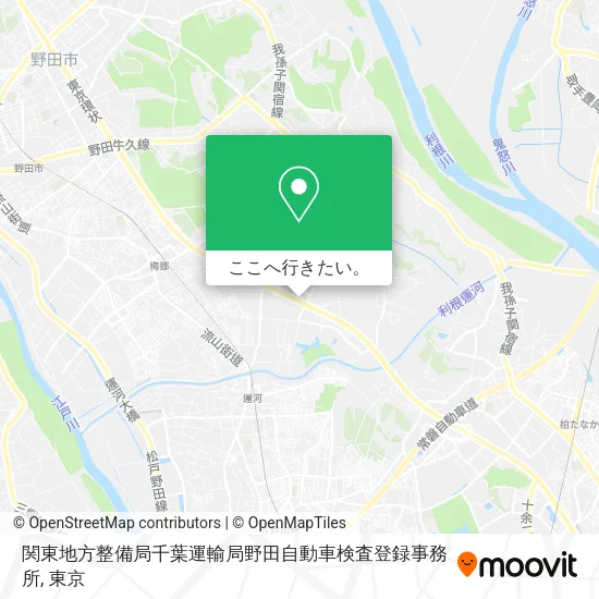 関東地方整備局千葉運輸局野田自動車検査登録事務所地図
