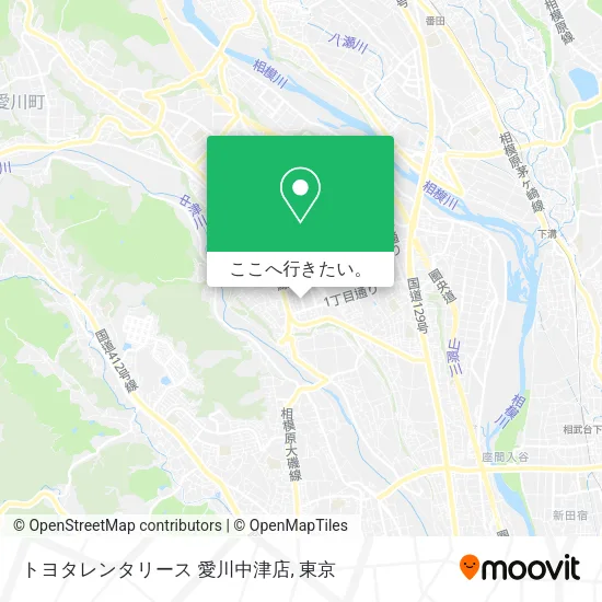 トヨタレンタリース 愛川中津店地図