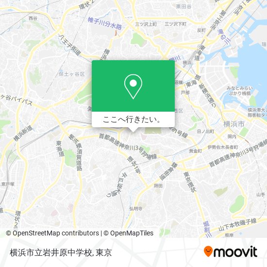 横浜市立岩井原中学校地図