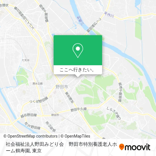 社会福祉法人野田みどり会　野田市特別養護老人ホーム鶴寿園地図