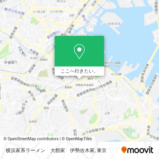 横浜家系ラーメン　大館家　伊勢佐木家地図