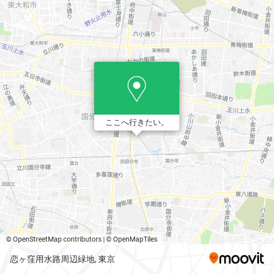 恋ヶ窪用水路周辺緑地地図