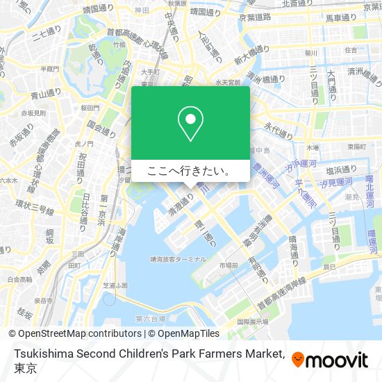 Tsukishima Second Children's Park Farmers Market地図