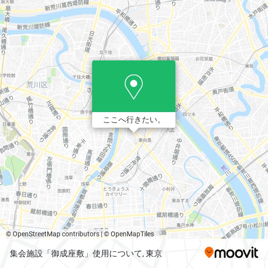 集会施設「御成座敷」使用について地図