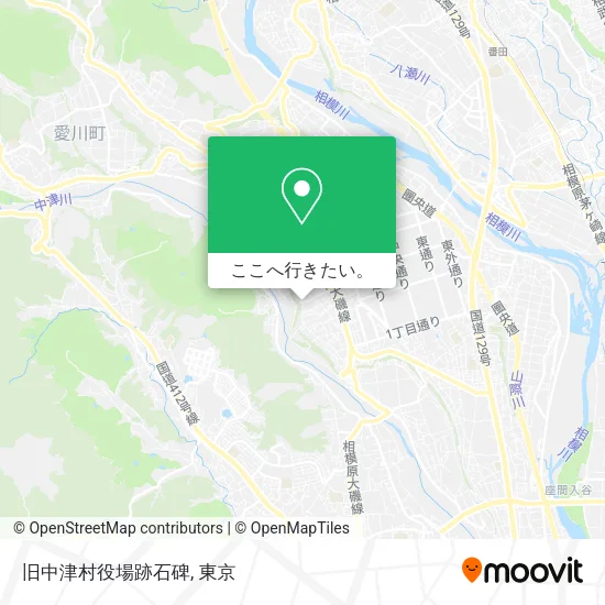 旧中津村役場跡石碑地図