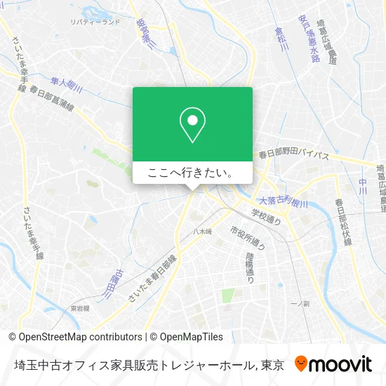 埼玉中古オフィス家具販売トレジャーホール地図