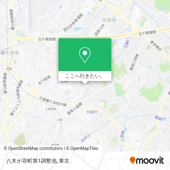 八木が谷町第1調整池地図