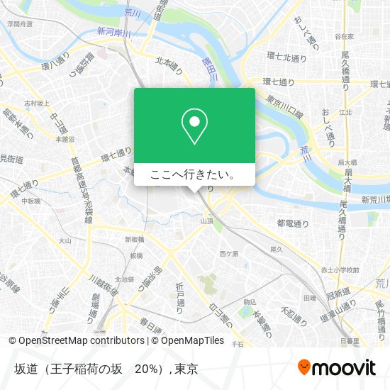 坂道（王子稲荷の坂　20%）地図