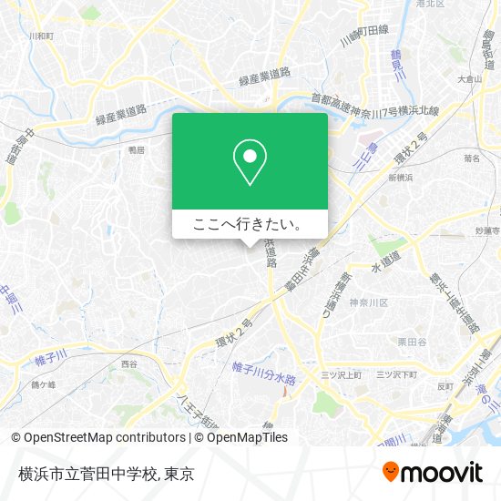 横浜市立菅田中学校地図