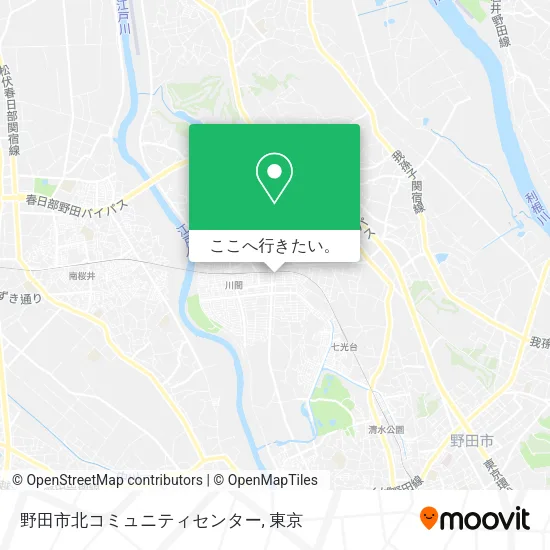 野田市北コミュニティセンター地図