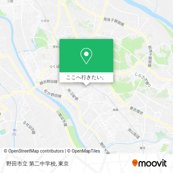 野田市立 第二中学校地図