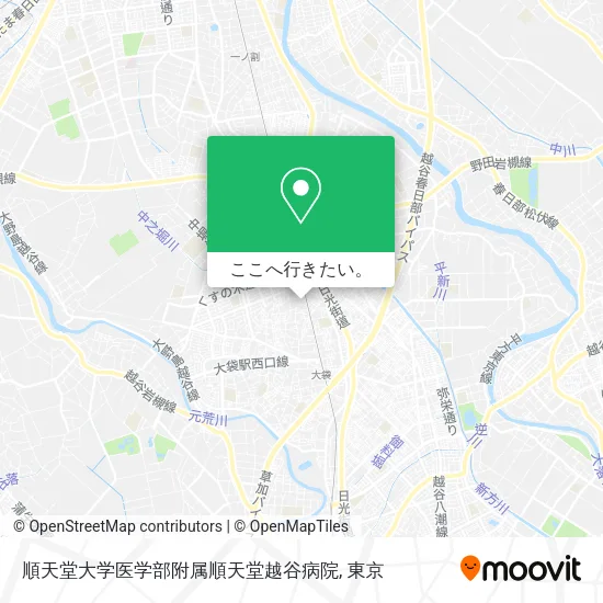順天堂大学医学部附属順天堂越谷病院地図