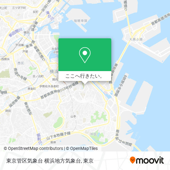 東京管区気象台 横浜地方気象台地図