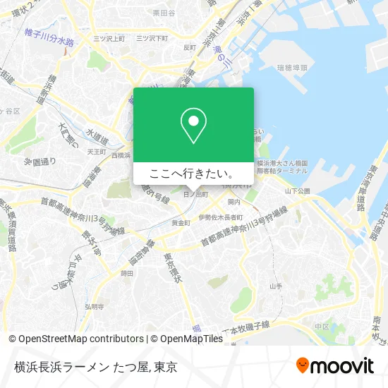 横浜長浜ラーメン たつ屋地図