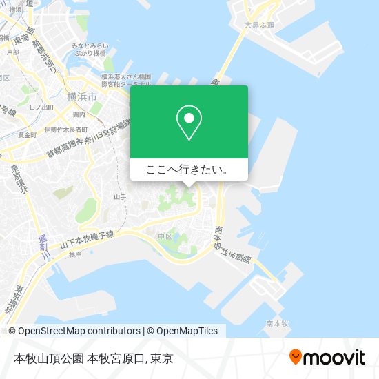 本牧山頂公園 本牧宮原口地図