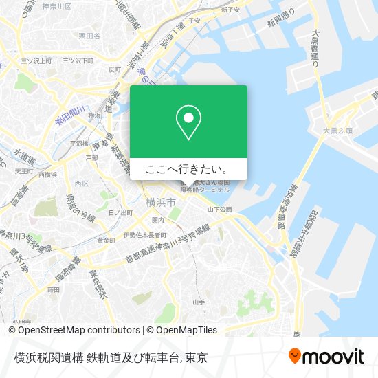 横浜税関遺構 鉄軌道及び転車台地図