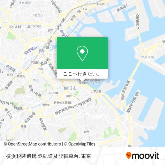 横浜税関遺構 鉄軌道及び転車台地図