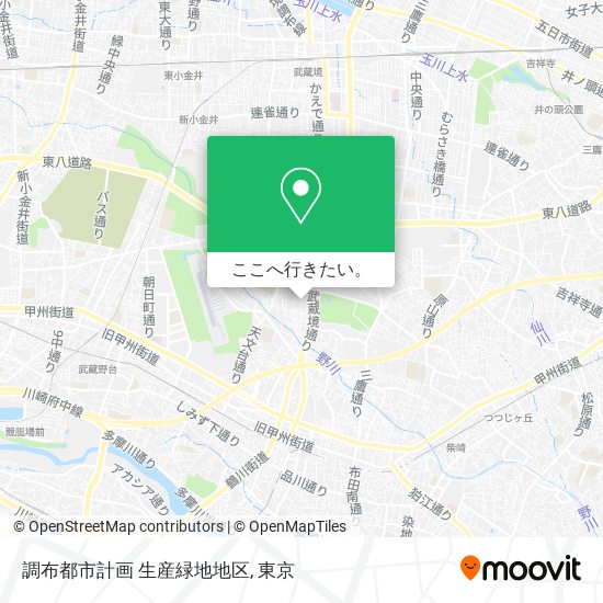 調布都市計画 生産緑地地区地図
