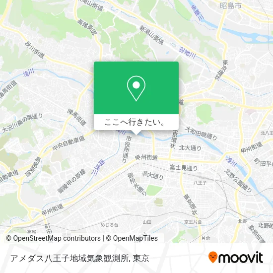 アメダス八王子地域気象観測所地図