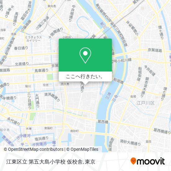 江東区立 第五大島小学校 仮校舎地図