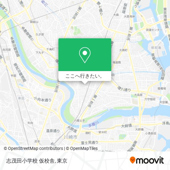 志茂田小学校 仮校舎地図
